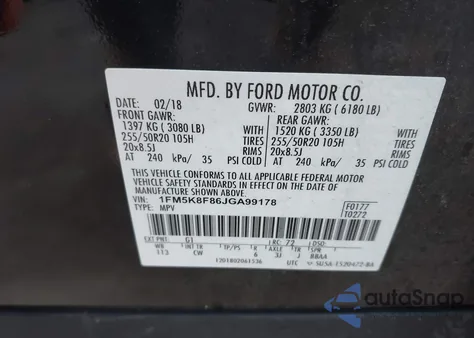 2018 Ford Explorer Limited from USA, damaged, VIN 1FM5K8F86JGA99178